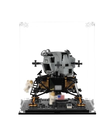 NOVDA Acryl-Vitrine für Lego NASA Apollo 11 Lunar Lander 10266, staubdichte Display-Box für Lego 10266, Größe: 24 x 24 x 24 cm (Modell Nicht im Lieferumfang enthalten) von NOVDA