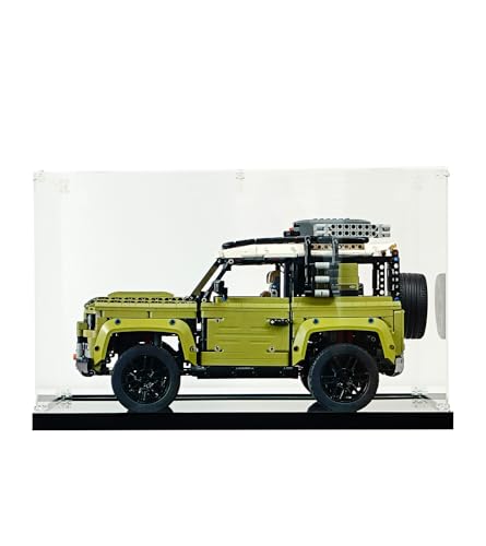 NOVDA Acryl-Vitrine für Lego Technic Land Rover Defender 42110 Modellbausatz, staubdichte Vitrine für Lego 42110, Größe: 48 x 25 x 28 cm (Modell Nicht im Lieferumfang enthalten) von NOVDA