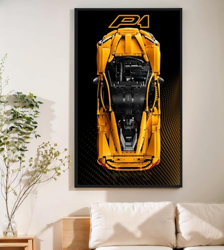 NOVDA Ausstellungsrahmen für Lego Technic McLaren P1, Wandbild, 75 x 45 cm, für Autohalterung für Lego 42172 (ohne Modell) von NOVDA