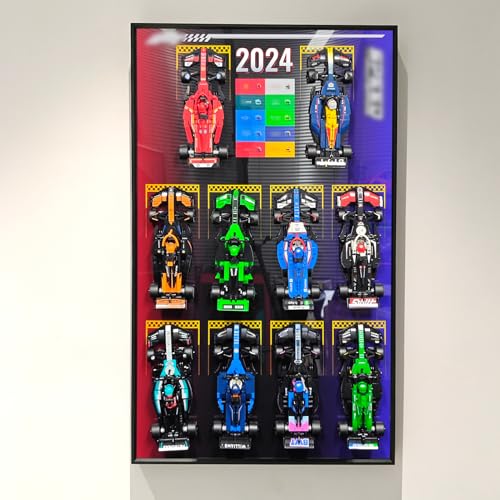 NOVDA Display-Wandtafel für Lego Speed Champions 10-in-1 F1 Car 77242,77243,77244,77245,77246,77247,77248,77249,77250,77251,75x45cm Display-Tafel für Lego 66802 Auto-Wandhalterung(Ohne Modell) von NOVDA