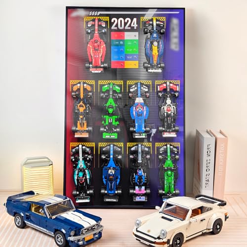 NOVDA Display-Wandtafel für Lego Speed Champions Ultimate Formula 1 10-in-1 Collector's Pack,75x45cm Display-Tafel für Lego 66802 Auto-Wandhalterung(Ohne Modell) von NOVDA