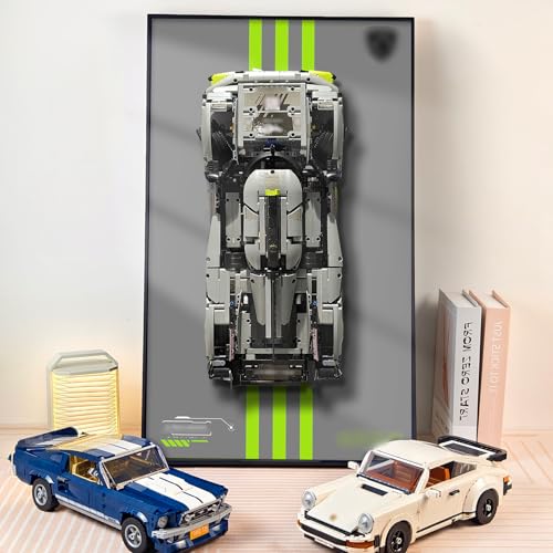 NOVDA Display-Wandtafel für Lego Technic Peugeot 9X8 24H Le Mans Hybrid Hypercar,75x45cm Display-Tafel für Lego 42156 -Auto-Wandhalterung(Ohne Modell) von NOVDA