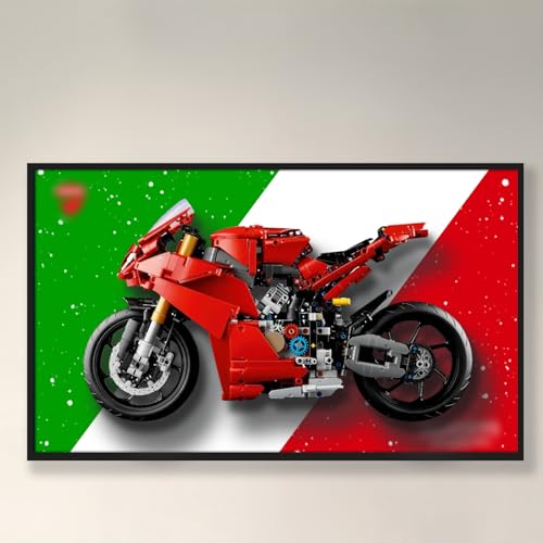 NOVDA Display-Wandtafel für Lego technic La Moto Ducati Panigale V4 S Car,65x40cm Display-Tafel für Lego 42202 Auto-Wandhalterung(Ohne Modell) von NOVDA