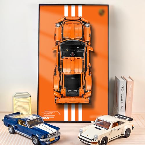NOVDA Display-Wandtafel für Lego technic Porsche 911 GT3 RS,75x45cm Display-Tafel für Lego 42056 -Auto-Wandhalterung(Ohne Modell) von NOVDA