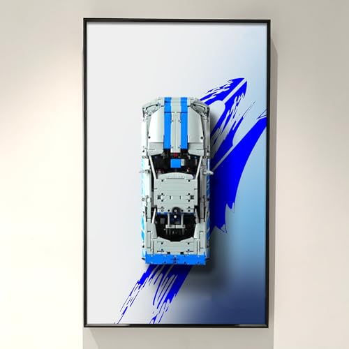 NOVDA Präsentationswand für Lego Technic Fast & Furious Nissan Skyline GT-R (R34) 42210 Wandhalterung Enthusiasten für Lego, Stabil und Stylisch, Größe 75x45 cm Mit Logo (Nur Display Board) von NOVDA