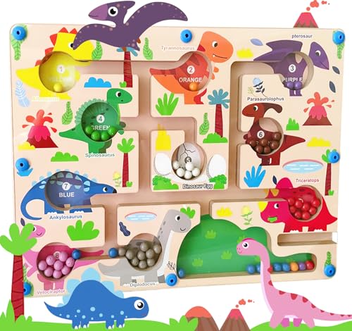 Farben Lernen Sortierspiel Montessori-Spielzeug, Dinosaurier Magnetische Farbe Perlen Labyrinth Holzspielzeug Magnet Puzzle Board Vorschule Lernen Aktivitäten Feinmotorik Spielzeug für 3+ Jahre Farben Lernen Sortierspiel Montessori-Spielzeug, Dinosaurier Magnetische Farbe Perlen Labyrinth Holzspielzeug Magnet Puzzle Board Vorschule Lernen Aktivitäten Feinmotorik Spielzeug für 3+ Jahre von NOZVYCI