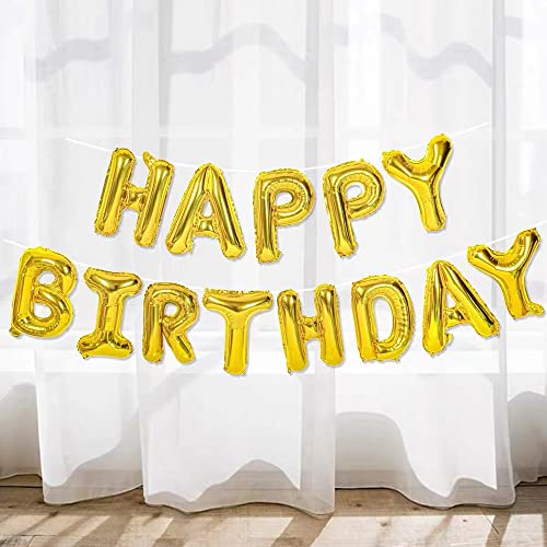 NOZVYCI Gold Happy Birthday Ballons Banner Sign,16 Zoll Happy Birthday Luftballon Folienballons Geburtstagsballon Helium Ballon für Kinder Junge Mädchen Geburtstag Babyparty Dekoration (Helles Gold) NOZVYCI Gold Happy Birthday Ballons Banner Sign,16 Zoll Happy Birthday Luftballon Folienballons Geburtstagsballon Helium Ballon für Kinder Junge Mädchen Geburtstag Babyparty Dekoration (Helles Gold) von NOZVYCI