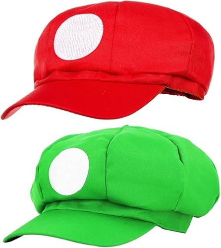 Set mit 2 Cosplay Kappen rot und grün,Mütze Hut, Anime Kostüm Zubehör für Halloween Fasching Karneval Cosplay Kostüm für Kinder Damen Herren stilvolles und praktisches Outfit für Geburtstagsgeschenk Set mit 2 Cosplay Kappen rot und grün,Mütze Hut, Anime Kostüm Zubehör für Halloween Fasching Karneval Cosplay Kostüm für Kinder Damen Herren stilvolles und praktisches Outfit für Geburtstagsgeschenk von NPPHCYG