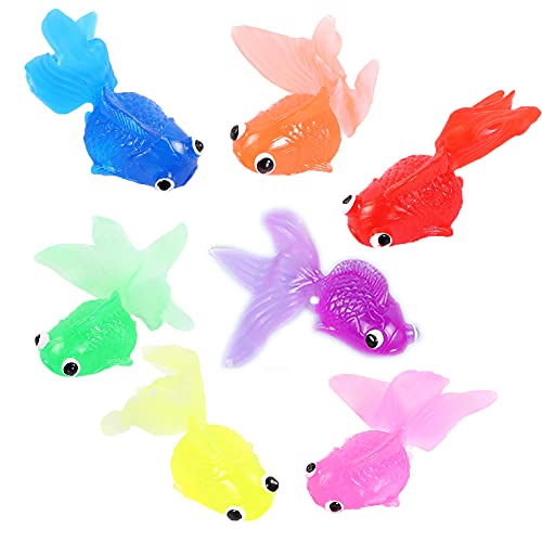 Künstliche Bewegliche Fische 7 Stück Plastik Schwimmende Fische Schwimmende Goldfisch Schwimmende Fisch Weiche Goldfisch Kinder Simulation Fische Für Kinder Spielzeug Badespielzeug,aquarium Dekoration von NPTGLYQW