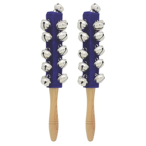 2 x Musik-Percussion-Glocken, Holzgriff, Schlittenglocken, Weihnachts-Handglocken, 21 Glocken, Percussion-Instrumente, Weihnachts-Handglocken 2 x Musik-Percussion-Glocken, Holzgriff, Schlittenglocken, Weihnachts-Handglocken, 21 Glocken, Percussion-Instrumente, Weihnachts-Handglocken von NPXUAMTJ
