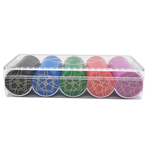 NPXUAMTJ 100 Teile/Paket 5 Farben Kunststoff Chip Chip Set Professionelle Europäischen Chip Set Runde Münze Set von NPXUAMTJ