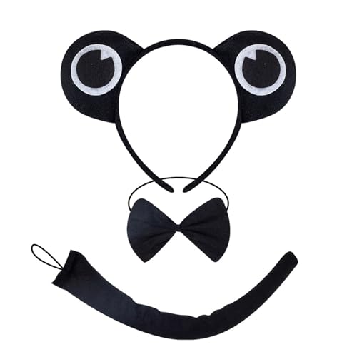 NPXUAMTJ 2/3pcs Frogs Kostümzubehör Set Frogs Ohren Stirnband Heckbarmis Halloween Weihnachtstiere Cosplay Kostüme Für Kinder Cosplay Kostüm von NPXUAMTJ