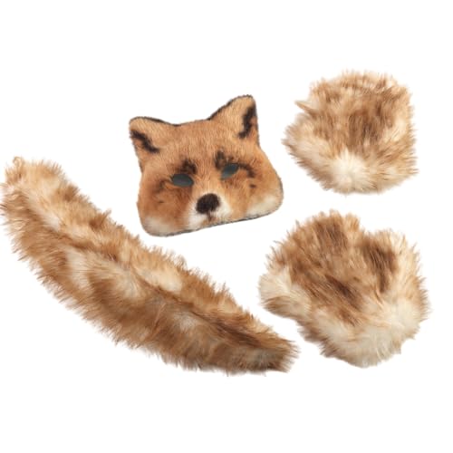 3pcs Foxes Kostümzubehör Halloween Kostüme Cosplay Party Requisiten Füchse Maske Katzen Halbe Gesichtsschwanzhandschuhe Set Plüschkatzen Halb Gesichtsgesicht 3pcs Foxes Kostümzubehör Halloween Kostüme Cosplay Party Requisiten Füchse Maske Katzen Halbe Gesichtsschwanzhandschuhe Set Plüschkatzen Halb Gesichtsgesicht von NPXUAMTJ