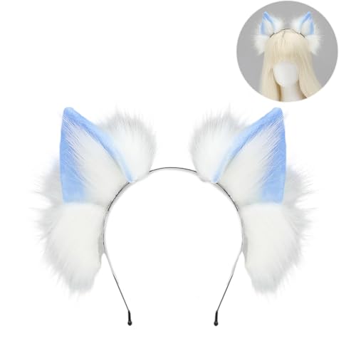 NPXUAMTJ Biegere Wolf Ohrhaarband Rollenspiel Accessoire Weiche Kunstpelze Kopfstück Für Frauen Rollenspiele Enthusiasten Geburtstag Feier Plüsch Tierische Ohrhörer Hairhoop von NPXUAMTJ