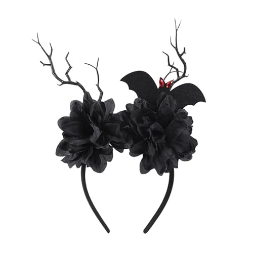 NPXUAMTJ Dunkeles Thema Skeletthaarstück Elastic Party Headwears Für Cosplay Event Und Festivalfeier Halloween Hair Accessoires Für Frauen/Männer von NPXUAMTJ