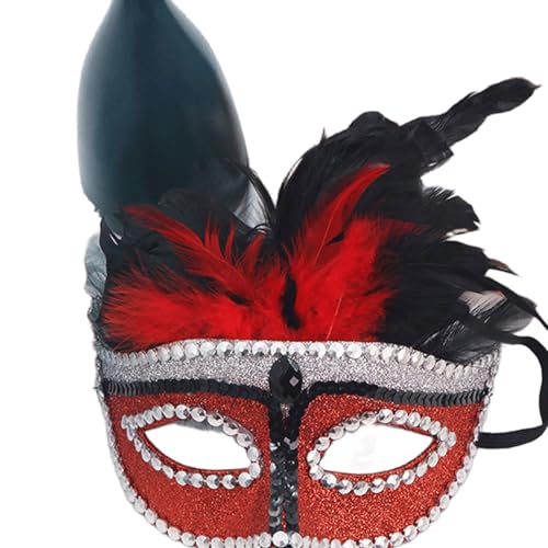 NPXUAMTJ Elegante Gefiederte Halbgesichtsmaske Für Halloween Partys Kostümzubehör Wiederverwendbares Cosplay Cover Party Rollenspiel Halbfedern Maske von NPXUAMTJ