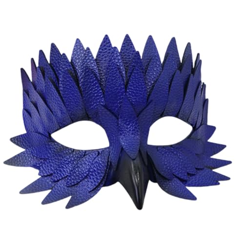 NPXUAMTJ Eulenmaske Schnabel Gefiedertes Halbes Gesicht Maskeraden Maskierte Halloween Mardi Gras Cosplay Party Masque Kostüm von NPXUAMTJ