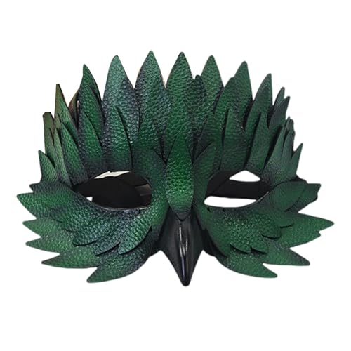 NPXUAMTJ Eulenmaske Schnabel Gefiedertes Halbes Gesicht Maskeraden Maskierte Halloween Mardi Gras Cosplay Party Masque Kostüm von NPXUAMTJ