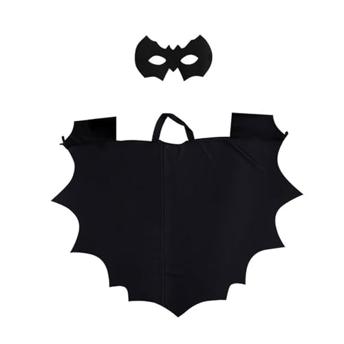 NPXUAMTJ Fledermaus Kostümzubehör Schwarze Flügelumhang Mit Maske Set Halloween Vampire Kostüme Für Cosplay Dressing Party Halloween Kostümzubehör von NPXUAMTJ