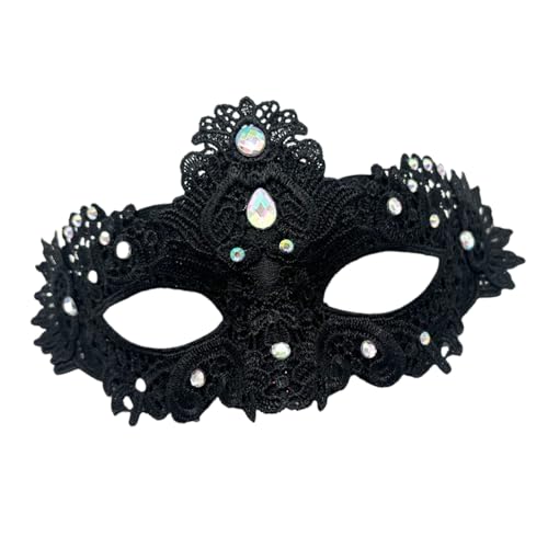 NPXUAMTJ Glitzernde Gefiederte Plastik Gesichtsbedeckung Für Halloween Partys Die Einfach Zu Kostümmaske Mit Strasssteinen Dekoration Zeitgenössische Halbgesichtsmaske Tragen von NPXUAMTJ