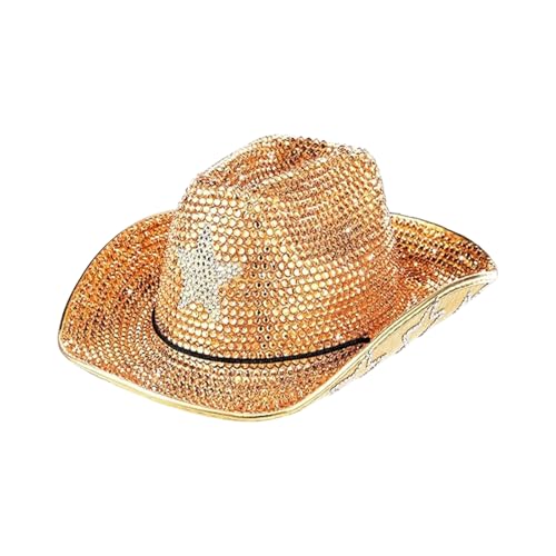 NPXUAMTJ Glitzernde Strasssteine ​​Fedoras Für Erwachsene Schimmernde Sternmuster Top Caps Party Kostüm Kopfbedeckung Für Verschiedene Gelegenheit Strasshut von NPXUAMTJ