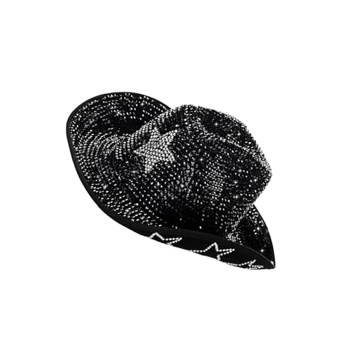 NPXUAMTJ Glitzernde Strasssteine ​​Fedoras Für Erwachsene Schimmernde Sternmuster Top Caps Party Kostüm Kopfbedeckung Für Verschiedene Gelegenheit Strasshut von NPXUAMTJ