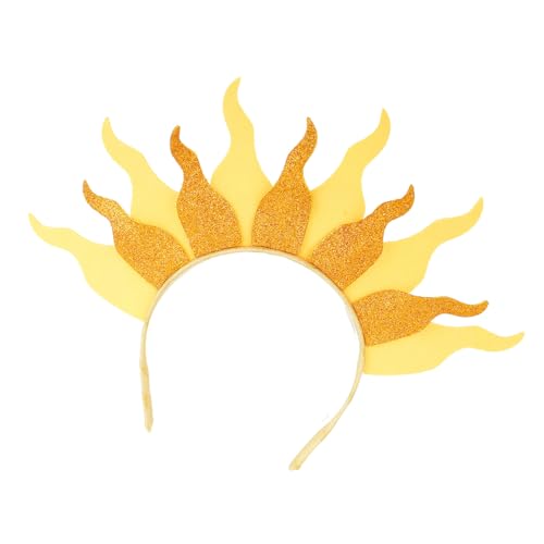 NPXUAMTJ Glitzersonne Stirnbandgöttinnen Halos Stirnbänder Rave Party Haarzubehör Feuer Flamme Haarband Halloween Glitter von NPXUAMTJ