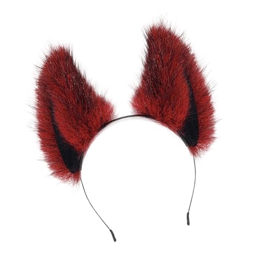 NPXUAMTJ Handgefertigte Kunstpelze Füchse Wolf Ohr Stirnband Halloween Weihnachts Cosplay Kostümzubehör Furry Animal Ohrs Haar Hoop Halloween Cosplay Kostümzubehör von NPXUAMTJ