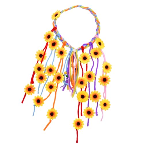 NPXUAMTJ Hippie Stirnband Blumenkronen Sonnenblumen Haarzubehör Für 70er Jahre Ethnische Stile Kopfbedeckung Kostüme Hippie Stirnband Blumenkronen Sonnenblumen Haarzubehör von NPXUAMTJ