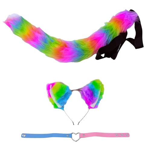 NPXUAMTJ Katzenkostüme, Wolfskatzen, Füchse, Schwanz, Ohr, Stirnband, Herz, Choker-Halsketten-Set für Erwachsene und Kinder, Tier-Cosplay-Kostüme, Halloween, Cosplays für Männer und Frauen NPXUAMTJ Katzenkostüme, Wolfskatzen, Füchse, Schwanz, Ohr, Stirnband, Herz, Choker-Halsketten-Set für Erwachsene und Kinder, Tier-Cosplay-Kostüme, Halloween, Cosplays für Männer und Frauen von NPXUAMTJ
