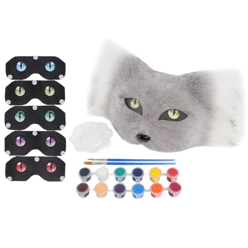 NPXUAMTJ Künstler Unbemalten Katzen Gesichtsmaske Und Pelzig NPXUAMTJ Künstler Unbemalten Katzen Gesichtsmaske Und Pelzig von NPXUAMTJ