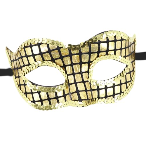 NPXUAMTJ Masqueraden Maske Mardi Gras Venezianer Party Pailletten Halbgesicht Halloween Ball Cosplay Performances Requisiten Pailletten Halbe Gesicht von NPXUAMTJ
