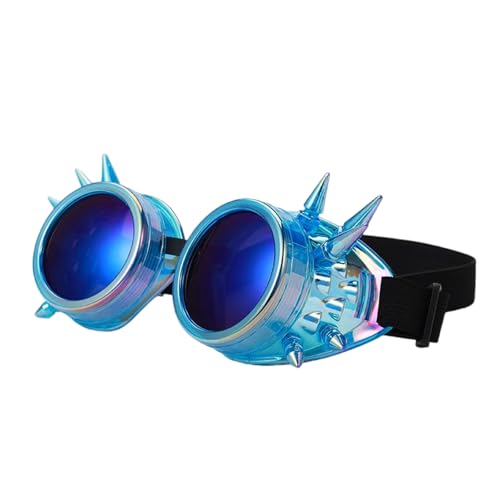 NPXUAMTJ Multi Farbfluoreszenz Punkgläser Nieten Punk Design Leichte Verstellbare Gesichtsmaske Für Erwachsene Kinder Langlebige Kunststoff Steampunk Maskenbrillen von NPXUAMTJ