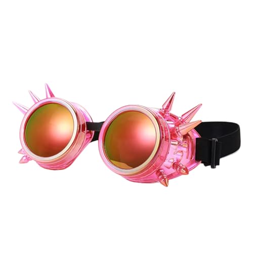 NPXUAMTJ Multi Farbfluoreszenz Punkgläser Nieten Punk Design Leichte Verstellbare Gesichtsmaske Für Erwachsene Kinder Langlebige Kunststoff Steampunk Maskenbrillen von NPXUAMTJ