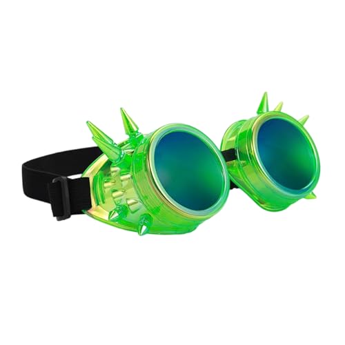 NPXUAMTJ Multi Farbfluoreszenz Punkgläser Nieten Punk Design Leichte Verstellbare Gesichtsmaske Für Erwachsene Kinder Langlebige Kunststoff Steampunk Maskenbrillen von NPXUAMTJ