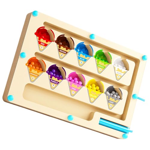NPXUAMTJ Sensorische Entwicklung Holzmagnetnummer Mazes Bildungsrätsel Spielzeug Fine Motor Skills Lernspielzeug Für Kinder Kleinkindverfolgung Nummer Counting Board von NPXUAMTJ
