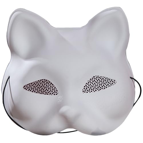 NPXUAMTJ Unbemaltte Maskeraden Cats Cosplay Maske Mit Acrylfarbe Pinsel Für Cosplay Partypapiermaske Halbe Gesichtsmaske NPXUAMTJ Unbemaltte Maskeraden Cats Cosplay Maske Mit Acrylfarbe Pinsel Für Cosplay Partypapiermaske Halbe Gesichtsmaske von NPXUAMTJ