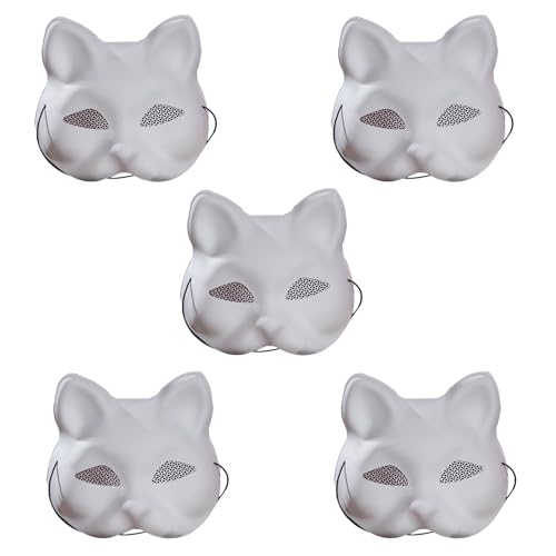 NPXUAMTJ Unbemaltte Maskeraden Cats Cosplay Maske Mit Acrylfarbe Pinsel Für Cosplay Partypapiermaske Halbe Gesichtsmaske NPXUAMTJ Unbemaltte Maskeraden Cats Cosplay Maske Mit Acrylfarbe Pinsel Für Cosplay Partypapiermaske Halbe Gesichtsmaske von NPXUAMTJ