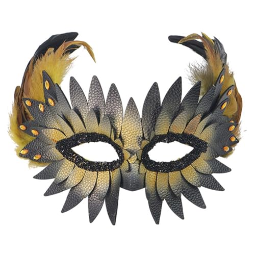 NPXUAMTJ Wiederverwendbare PU Schnabel Maske Halbe Gesichtsabdeckung Mit Gefiedertem Detail Perfekt Für Kostümbälle Und Drama Maskerades Accessoire von NPXUAMTJ