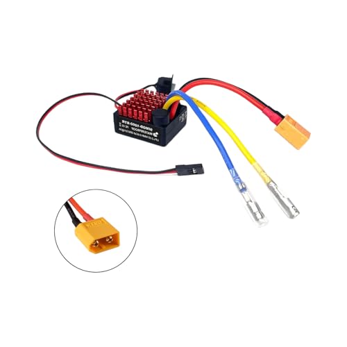 NPXUAMTJ wasserdichte 60A Gebürstete ESC Für 1/10 Scale Crawler Auto Mit RTRs Steckern Spiel Und Kompatibilität ESC Für RTRs Crawlers Car von NPXUAMTJ