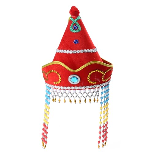 NPYQ Stilvoller Mongolischer Für Cosplay Partys Traditioneller Mongolischer Kostümhut Für Reisen Bühnenauftritte Requisiten Kopfbedeckung Ethnischer Für Alle Altersgruppen von NPYQ