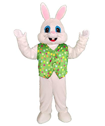 NQBRNG Grüner Osterhasen-Maskottchen-Kostüm für Erwachsene, Einheitsgröße, Unisex, Ideal für Halloween, Ostern, Partys, Oktoberfest von NQBRNG