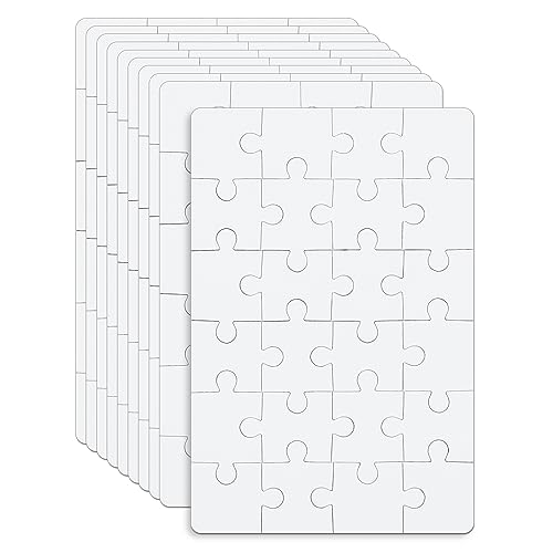 10 Blatt Leere Puzzle, 10 x 15 cm Leere Puzzles Leeres Jigsaw 24 Teile pro Blatt Komplett Weißes Puzzle DIY-Puzzle für Aktivität, Hochzeit, Geburtstag, Party, DIY-Bastelarbeiten von NQEUEPN
