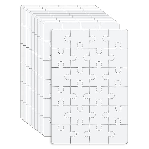 10 Blatt Leere Puzzle, 10 x 15 cm Leere Puzzles Leeres Jigsaw 24 Teile pro Blatt Komplett Weißes Puzzle DIY-Puzzle für Aktivität, Hochzeit, Geburtstag, Party, DIY-Bastelarbeiten von NQEUEPN