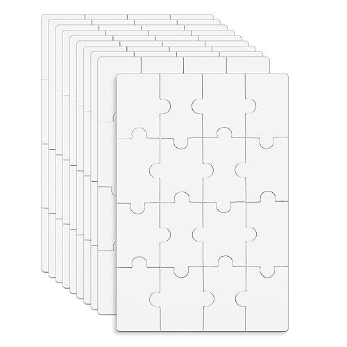 10 Blatt Leere Puzzle, 10 x 15 cm Leeres Puzzle DIY-Spaß 16-teiliges Leeres Puzzle-Set Komplett weißes Puzzle DIY-Puzzle für Aktivitäten, Geburtstagsfeiern, Gastgeschenke, DIY-Bastelarbeiten von NQEUEPN