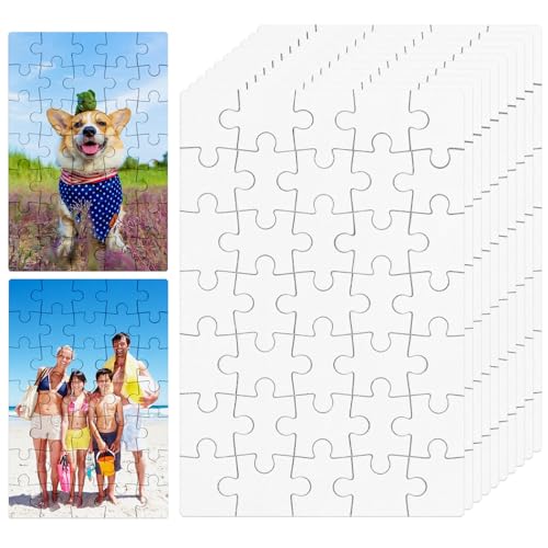 10 Blatt Leere Puzzles, 15 x 10 cm Komplett Weiße Puzzle Puzzles zum Bedrucken Druckbare DIY-Puzzles Thermotransfer Puzzles Leere Puzzles für Kinder Denkspiel von NQEUEPN