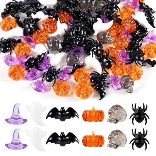 110stk Acryl-Halloween-Ornamente, Acryl-Mini-Halloween-Dekor Halloween-Vasenfüller Halloween-Miniatur-Kürbis Spinne Fledermaus Knochen Geisterschädel Zauberer für Gartendekorationen 110stk Acryl-Halloween-Ornamente, Acryl-Mini-Halloween-Dekor Halloween-Vasenfüller Halloween-Miniatur-Kürbis Spinne Fledermaus Knochen Geisterschädel Zauberer für Gartendekorationen von NQEUEPN