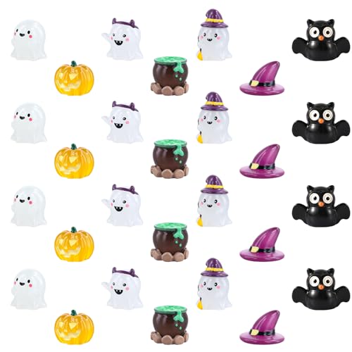 28stk Halloween Handwerk Harz Ornamente, Halloween-Gartendekoration Mini-Kürbis aus Kunstharz Zauberhut Grüner Zaubertrank Halloween-Partygeschenke für Garten und Hausdekoration im Freien 28stk Halloween Handwerk Harz Ornamente, Halloween-Gartendekoration Mini-Kürbis aus Kunstharz Zauberhut Grüner Zaubertrank Halloween-Partygeschenke für Garten und Hausdekoration im Freien von NQEUEPN
