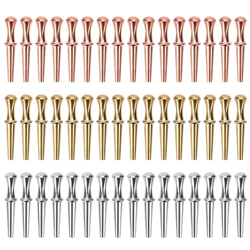 48 Stück Metall Cribbage Board Klammern, Metall Cribbage Pegs konisches Design Cribbage Board Pins passend für 0,32cm Traditionelles Cribbage Brettspiel (Gold, Silber, Rosenrot) von NQEUEPN