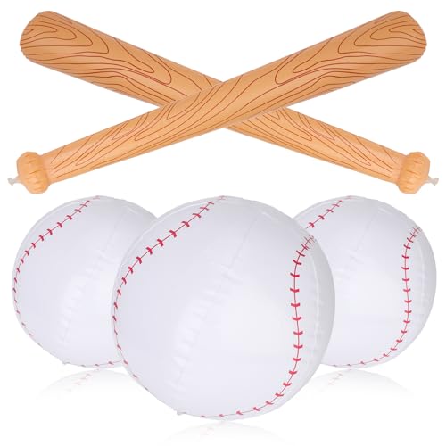 5st Aufblasbarer Baseballschläger mit Ball, Pool Baseball Set Inklusive 2 Aufblasbarer Baseballschläger und 3 Aufblasbarer Baseball Partygeschenke für Pool Strandsportspiele Geburtstagspartys 5st Aufblasbarer Baseballschläger mit Ball, Pool Baseball Set Inklusive 2 Aufblasbarer Baseballschläger und 3 Aufblasbarer Baseball Partygeschenke für Pool Strandsportspiele Geburtstagspartys von NQEUEPN